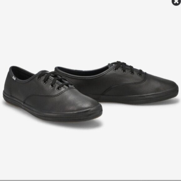 KEDS Ladies Champion Black Leather Ortholite Orthopedic Comfort Sneakers Shoes - Picture 2 of 14